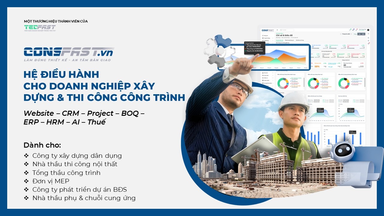 Consfast.vn - Giải pháp chuyển đối số cho HKD & DN Xây dựng Việt Nam