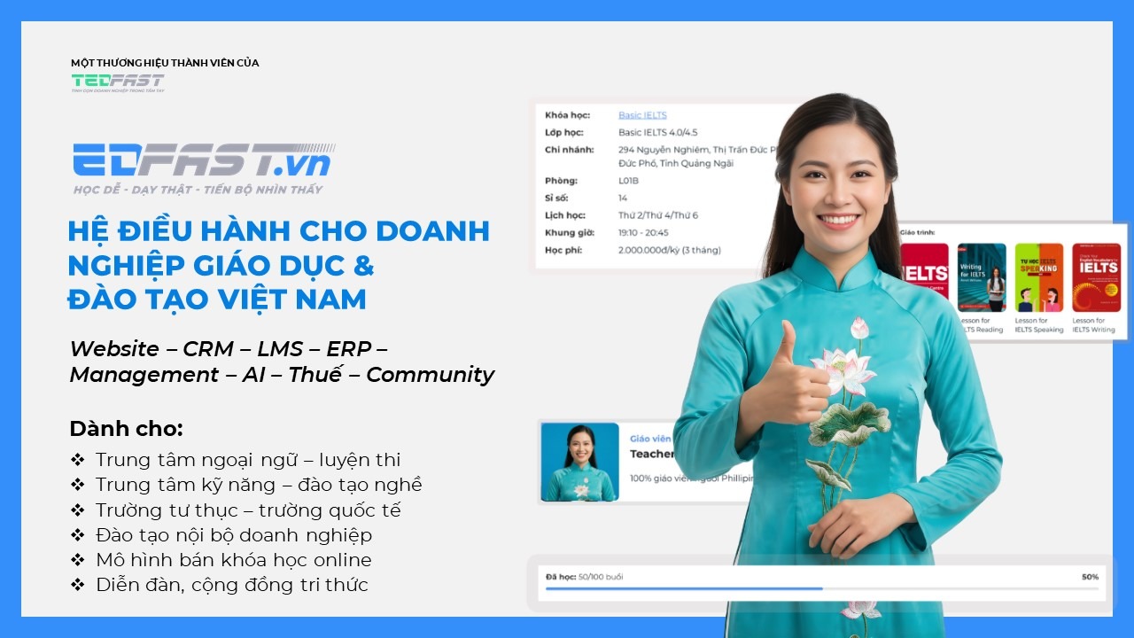 Edfast.vn - Giải pháp chuyển đối số cho HKD & DN Đào tạo Việt Nam