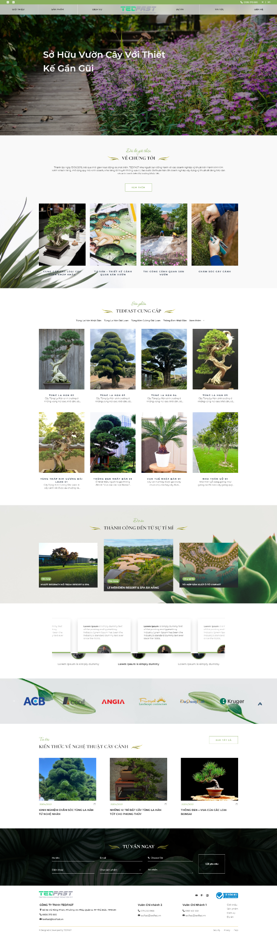 Website cho Công ty cung cấp cây cảnh, thiết kế và thi công cảnh quan sân vườn CIHG-02