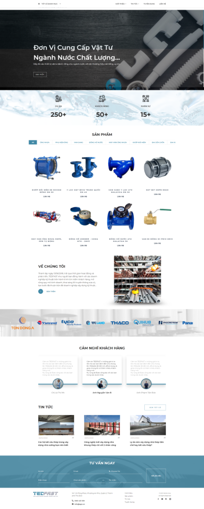 Website cho các công ty chuyên cung cấp các sản phẩm ống nước và vật tư ngành nước DWPA-01