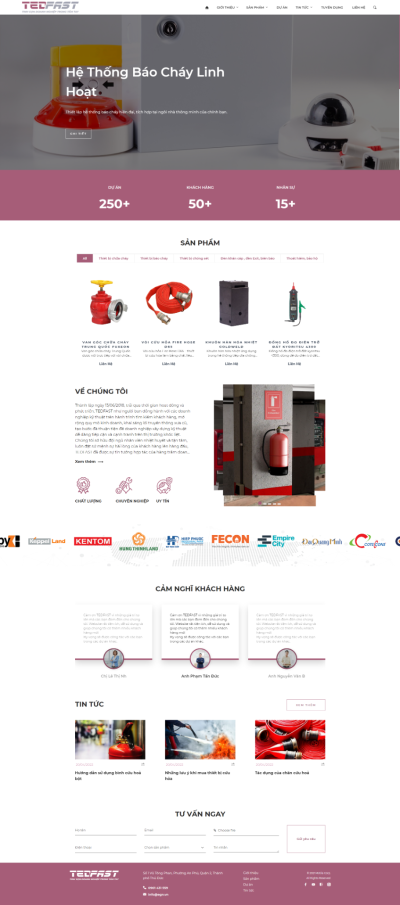 Website cho các Công ty bán vật tư, thiết bị chống cháy & chống sét DFLA-01