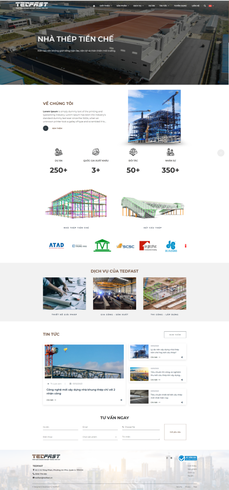 Website cho Công ty kết cấu thép công trình xây dựng lớn CPEB-01