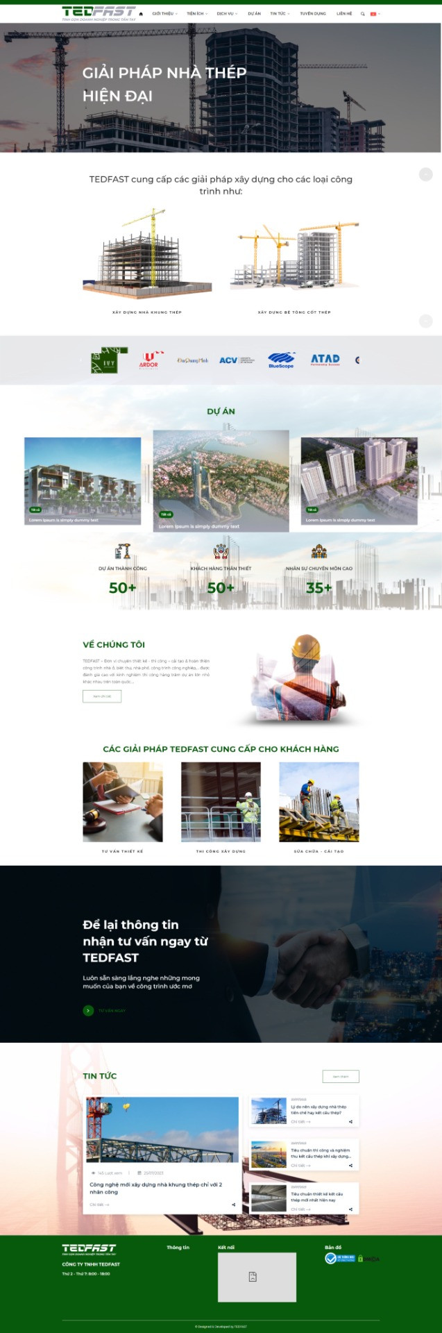 Website cho công ty thi công công trình xây dựng vừa và nhỏ CHSM-02